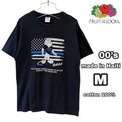 古着00年代 フルーツオブザルーム 半袖プリントtシャツ アニマル ブラック 黒
