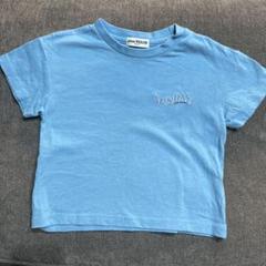 LittleWeekend 水色 SUNDAY ロゴ Tシャツ サイズ90