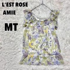 ♥L'EST ROSE♥ レストローズ (M) 花柄 シフォン ブラウス