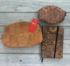 【新品未使用】スウェーデン　民芸品　コルク製　ポーチ　手帳
