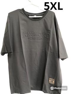 ［VUNIANKO］5XL メンズ　Tシャツ　半袖　夏　ダークグレー　大きいのサムネイル