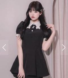 pium ピウム リボンカラーセットアップ ブラック