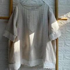 ブラウス レース柄 切り替え 大きいサイズ トップス ゆったり系 Tシャツ