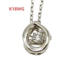 K18WG 1粒ダイヤモンド0.03ct ネックレス