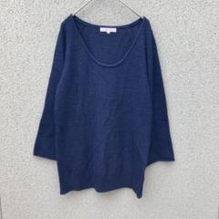 2269【grove】M♡ラウンドネックニット アルパカ混 薄手 オーバーサイズ
