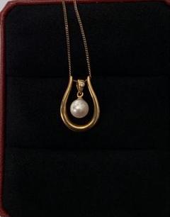JAL機内販売 限定 MARUWA 養殖真珠ネックレス K18トップ　丸和 JAL 機内販売 丸和インターナショナルK18パールネックレス