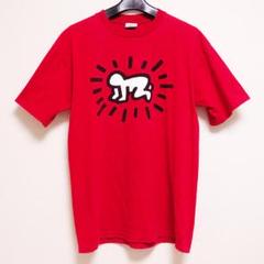 希少 90s アメリカ製 POP SHOP キースへリング Tシャツ M