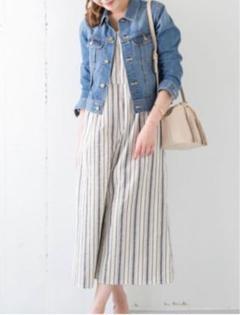 【 urban Research 】 リボン オールインワン ストライプ