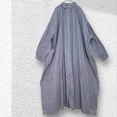 美品 HIYORI ひより / コットンリネンギャザーロングワンピース 羽織