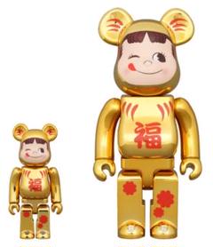 【新品】BE@RBRICK 達磨 ペコちゃん 金メッキ 100％ & 400％のサムネイル