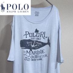 ポロラルフローレン 半袖Tシャツ 青 ブルー シングルステッチのサムネイル