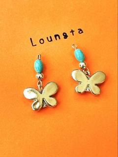 ハンドメイドピアス 樹脂フックピアス シルバーピアス ターコイズピアス