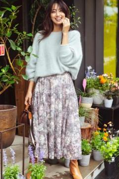 Mystrada❤︎大人綺麗めフラワーカッティングスカート
