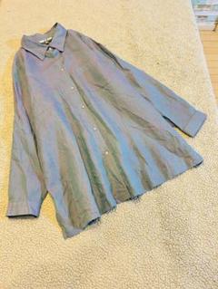 USA製品★A.P.C★長袖シャツメンズ　艶感ピンクブルー 【1X】ヴィンテージ