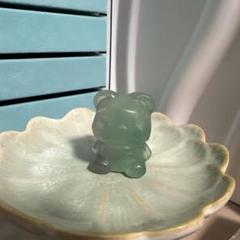 ✨グリーンフローライト✨カクカクくまちゃん蛍石緑