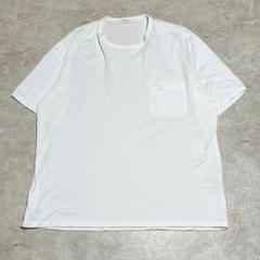 エディフィス 半袖Tシャツ L ホワイト×クリーム 綿混 胸ポケット メンズ古着