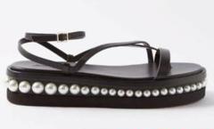 【極美品✨】JIMMY CHOO  サンダル ウェッジソール エナメル 黒 35 美品 JIMMY CHOO ジミーチュウ ブラック エナメル ウェッジソール