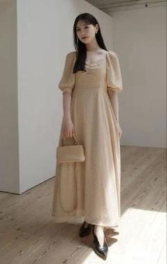 美品　Acka　ドットワンピース　サイズ2　ロングワンピース　サイズ2　リボン 美品 Acka ドットワンピース サイズ2 ロングワンピース サイズ2