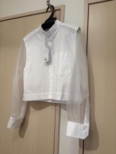 未使用☆ HYKE (ハイク)シースルー袖 クロップドシャツ サイズ2
