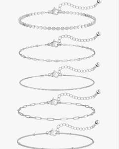 シルバーブレスレットスタック - 上品なシルバーメッキ スタッカブル