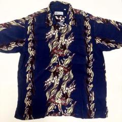 美品✨ALOHA SHIRTS アロハシャツ 半袖 Mサイズ ネイビー レーヨン
