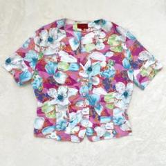 ビンテージ☆一点物☆KENZO フラワー 半袖トップス シャツ Mのサムネイル