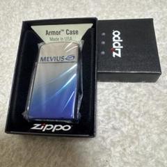 【新品】MEBIUS メビウス ロゴ限定 ブルーチタン zippo 未使用品ジッポ ZIPPO ライター MEVIUS メビウス メタリック