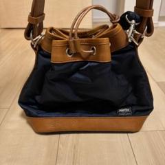最終価格PORTER STRING DRAWSTRING BAG(S)ネイビー - メルカリ