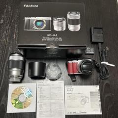【美品】FUJIFILM X-A1 ダブルズームレンズセット+1本フラッシュ付 フジフイルム X-A1 ダブルズームレンズキット ブラウン | ミラー