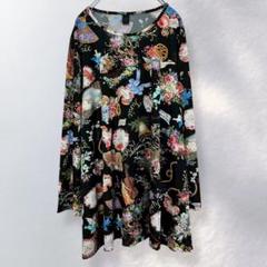 835》新品 鴨居羊子 TUNIC チュニック 長袖 総柄 おしゃれ 個性的 835》新品 鴨居羊子 TUNIC チュニック 長袖 総柄 おしゃれ 個性