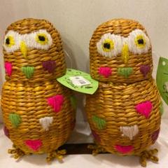 フクロウ 小物入れ ニワトリガラス