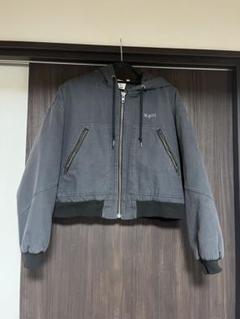 充実の品 X-girl フード付きクロップドジャケット グレー - メルカリ ジャケット・アウター