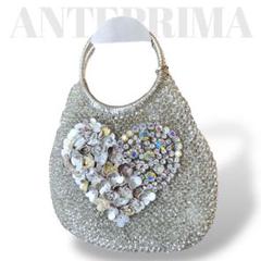 美品 アンテプリマ ワイヤーバッグ ハート ビジュー 腕掛け