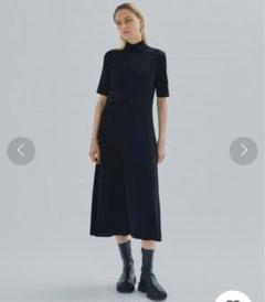 UNITED TOKYO ベルテッドフレアーワンピース　半袖　ブラックのサムネイル