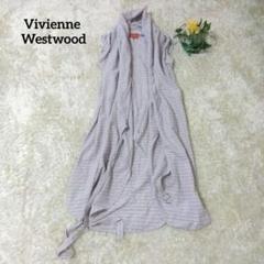 ヴィヴィアンウエストウッド ニットビスチェ キャミソール オーヴ刺繍 ブルー 2025年最新】ヴィヴィアンウエストウッド ベスト・ジレ