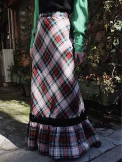 DEPT チェック柄 ロングスカート