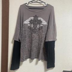 グランジ y2k 00s 重ね着風Tシャツ sk8