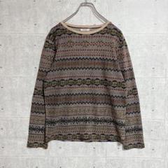 【FREAK'S STORE】ニットセーター (L) 総柄 薄手