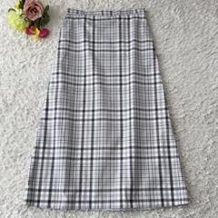 ドゥロワー ロングスカート チェック コットン フレア 台形 マキシ丈 40