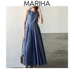 MARIHA 夏のレディのドレス ブルー マリハ マキシ丈