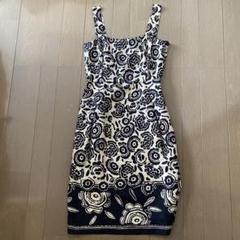 【美品】Max Mara イタリア製ワンピース　シルク100%白タグ　ベルト付き