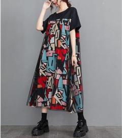 大きいサイズ レディース 春 夏 ロング　ワンピース　新品 半袖　秋