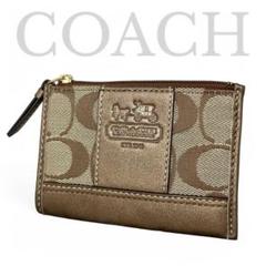 ☆超希少☆COACH コーチ 馬車/ベージュ/ブラウンレザー/キーケース