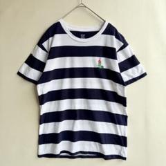 グラニフ　はらぺこあおむし　S Tシャツ　ボーダー　ホワイト×ネイビー　絵本