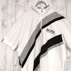 HUGOBOSS ポロシャツ ゴルフシャツ 刺繍ロゴ ハーフジップ XL 希少♪