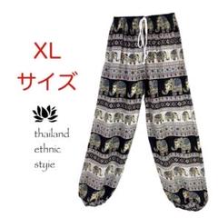 アラジンパンツ　タイパンツ【ゴム紐】4120ブラック　D291-9 新品】アラジンパンツ タイパンツ【ゴム紐XL】 L柄ブラック2