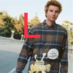 即発送 supreme daniel johnston plaid shirt