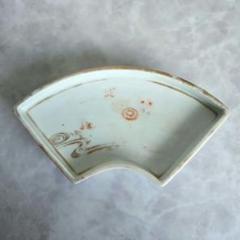 古伊万里　金彩　赤絵　扇面型皿　菊花流水　江戸中期　変形皿　骨董　アンティーク m77831775178_1.jpg?1725437121