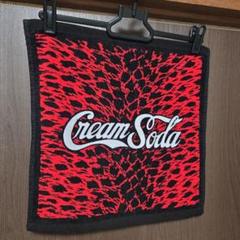 クリームソーダ　ハンドタオル　赤ヒョウ柄　未使用品　約34×34cm
