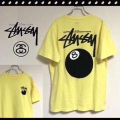 Stussy エイトボール★8ボールビッグプリントTシャツ★イエロー